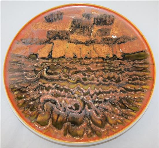 A large Poole pottery dish, by Tony Morris, 43.5cm